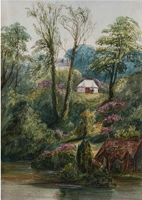 Above Upper Lake - Watercolour painting by Emma Charlotte c.1860