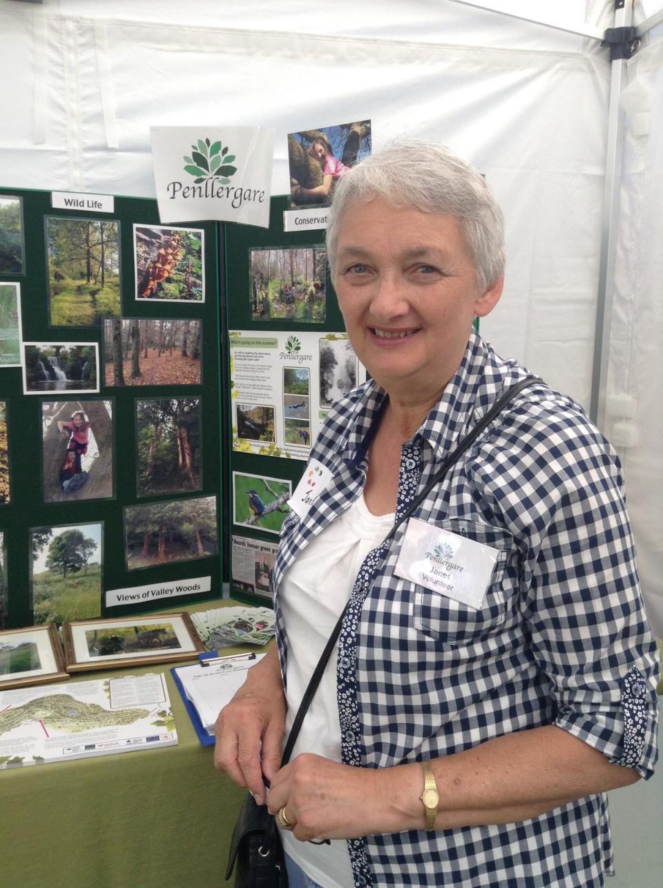 Janet Childs, woodland volunteer at the Royal Welsh Show. Photo by Meryl Thomas (July 2014)