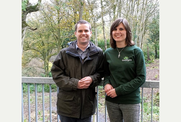 Ben Wheeler from Copper Bay Creative and Faye Maher Business Development Manager at Penllergare. Photo by Copper Bay Creative. Nov 2014. 